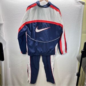 Vintage Nike 90’s Track Suit Warmups Mens XL Navy White Orange Auburn Cool 2751